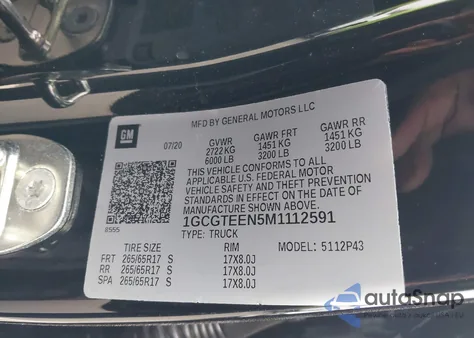 2021 Chevrolet Colorado 4Wd Short Box Zr2 z USA, uszkodzony, nr VIN 1GCGTEEN5M1112591